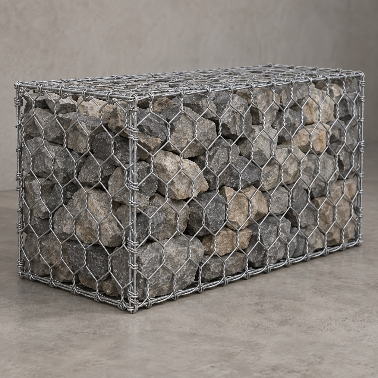 Illustrative view of gabion baskets