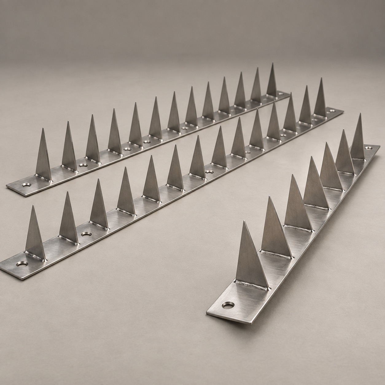 Illustrative view of wall security spikes